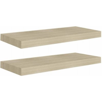 Shumee plovoucí nástěnné 2 ks dubové 60×23,5×3,8 cm MDF, 323875 – Zboží Dáma