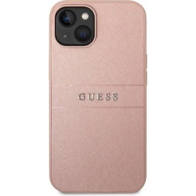 Guess PU Leather Saffiano iPhone 14 Plus růžové