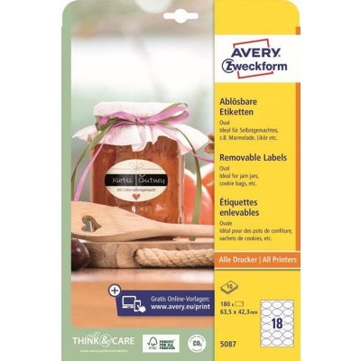 Etikety Avery Zweckform 5087 Oválné samolepící etikety (5087) – Zboží Živě
