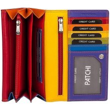 Patchi Dámská kožená peněženka RFID 3001036.61.55 červená / multicolor