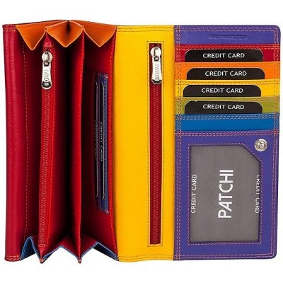 Patchi Dámská kožená peněženka RFID 3001036.61.55 červená / multicolor