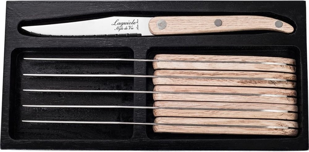 Laguiole Innovation steakové nože 6ks dubová rukojeť
