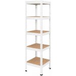 Výprodej-regálů.cz Regál 1830x400x400 mm lakovaný 5-policový, nosnost 875 kg, RIVET - bílý – Hledejceny.cz