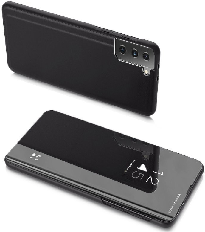 Pouzdro Beweare Clear View neoriginální Samsung Galaxy S21 Ultra 5G - černé