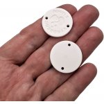 Knoflík - cedulka - vyrobeno s láskou - bílá - 22,86mm – Zboží Dáma