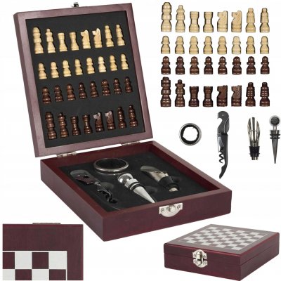Dárková SADA na víno s mini šachy Wine&Chess DÁREK otvírák – Zboží Dáma