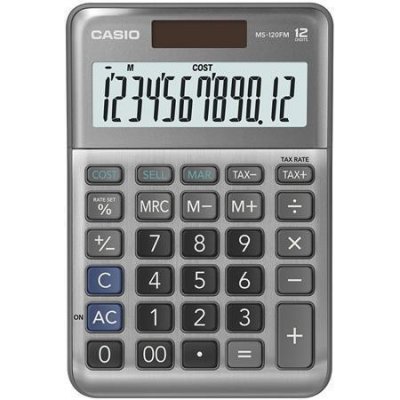 CASIO Kalkulačka "MS-120 FM", šedá, stolní, 12 číslic – Zboží Mobilmania