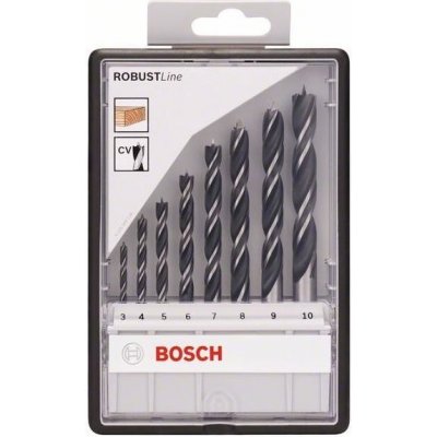 Bosch Sada spirálových vrtáků do dřeva Robust Line, 8dílná 3; 4; 5; 6; 7; 8; 9; 10 mm 2607010533 – Hledejceny.cz