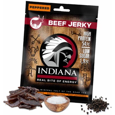 Indiana Beef Jerky Peppered 90 g – Sleviste.cz