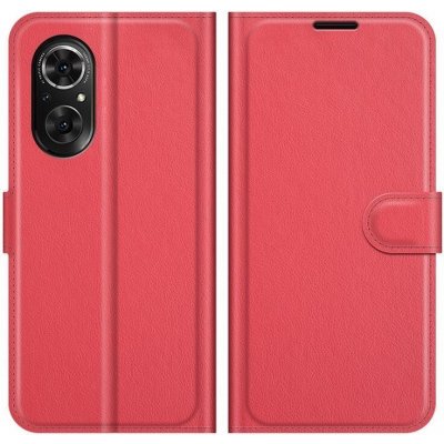 Litchi PU kožené peněženkové pouzdro na mobil Huawei Nova 9 SE - červené – Zboží Živě