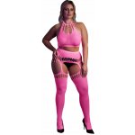 Ouch! Glow in the Dark Two Piece with Crop Top and Stockings Neon Pink – Zboží Dáma