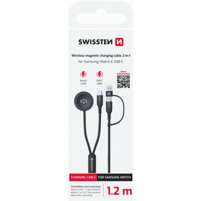 Swissten 2v1 Magnetický kabel Samsung Galaxy Watch a usb-c, usb-c (usb-a) 1.2 m 141125 – Zboží Živě