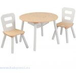 KidKraft Dřevěný set stůl s 2 židle přírodní a bílá – Zbozi.Blesk.cz