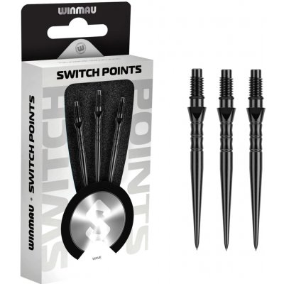 Winmau Switch Point Wave černé 40mm 3ks – Zboží Mobilmania