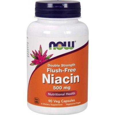 NOW Foods NOW Niacin 500 mg Double Strength 90 rostlinných kapslí