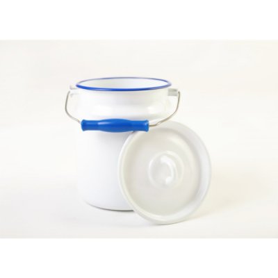 Bandaska na mléko 3 l bílá modrý lem – Sleviste.cz