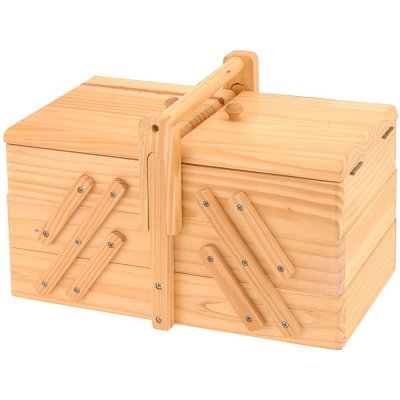 n/n Dřevěný box na šicí potřeby - klasický s 5 přihrádkami