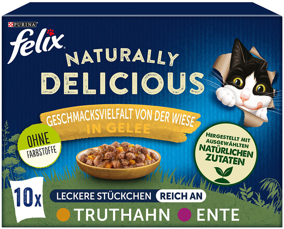 Felix Naturally Delicious krocaní a kachní 10 x 80 g