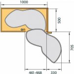 KES LeMans II sada polic Arena Style dno antracit - 900 mm, Levý – Sleviste.cz