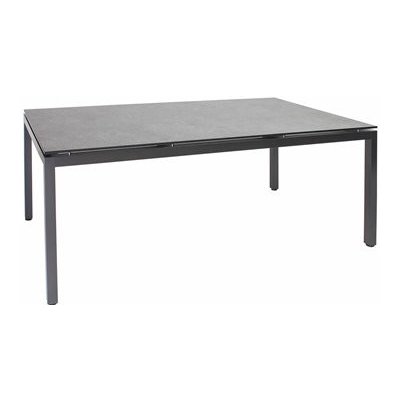 teek Hliníkový jídelní stůl Milano 220x100x75 cm, šedočerná (anthracite), HPL deska světlý beton (skyline) – Hledejceny.cz