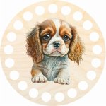 Woody Crafts Podtácek, kruh 10 cm, Kavalír king Charles – Hledejceny.cz