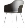 Jídelní židle &Tradition Rely HW33 s područkami chrom / stone grey