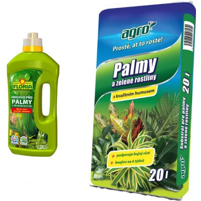 Agro CS Set substrát a hnojivo pro zelené rostliny a palmy, L