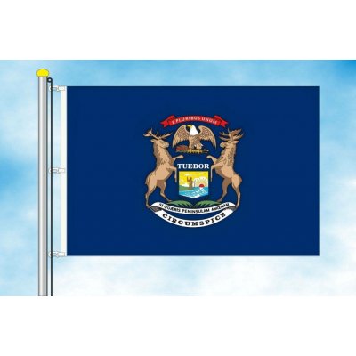 LIBEA, s.r.o. Michigan vlajka Rozměr: 150×225 cm, Uchycení: Karabiny na stožár – Hledejceny.cz