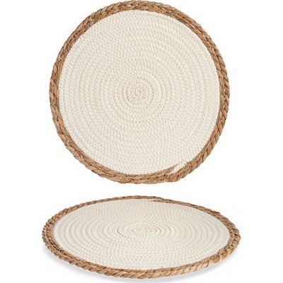 Gift Decor Prostírání Bílý/Kaštanová Přírodní Bílý 35x1x35cm – Zboží Mobilmania