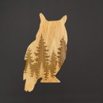 Amadea dřevěná dekorace sova masivní dřevo 15 x 9 cm český výrobek