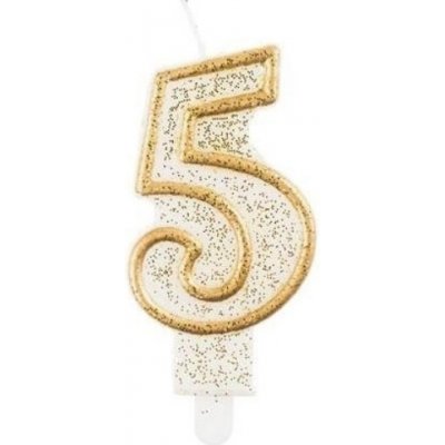 Godan Svíčka narozeninová číslice 5 zlatá 7,5 cm – Zboží Mobilmania