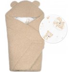 Baby Nellys Beránková zavinovačka s kapucí bavlna beránek Teddy Medvídek béžová hnědá – Hledejceny.cz