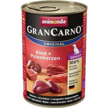 Animonda Gran Carno Original Senior hovězí maso a krůtí srdce 6 x 400 g