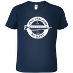Hobbytriko Tričko pro rybáře - Rybářská návnada Námořní modrá