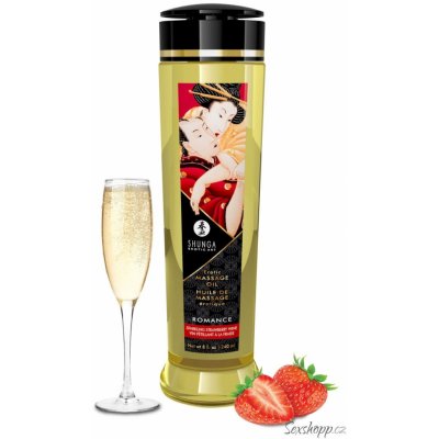 Shunga Erotic Massage Oil Romance Strawberry Wine 240ml