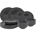 HIT Jídelní sada talířů lesklá šedá 18 ks – Zboží Dáma