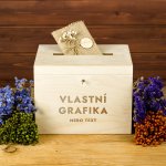 Dřevia Dřevěná svatební truhla na přání – VLASTNÍ GRAFIKA nebo text – Sleviste.cz