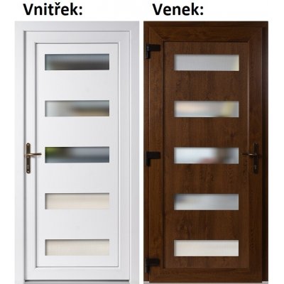 Soft Vchodové dveře 6300 Zlatý dub / Bílá 98 x 198 cm levé otevírání VEN – Hledejceny.cz