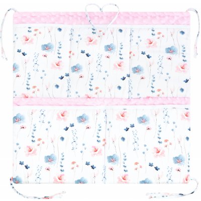 Esito luxusní kapsář na postýlku Minky Verona 53 x 53 cm bílá růžová – Zboží Dáma