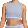 Sportovní podprsenka Nike Pro Dri Fit Cropped Training Tank indigo haze oxygen purple gridiron