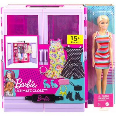 Barbie Sada šatníku s panenkou + 15 doplňků