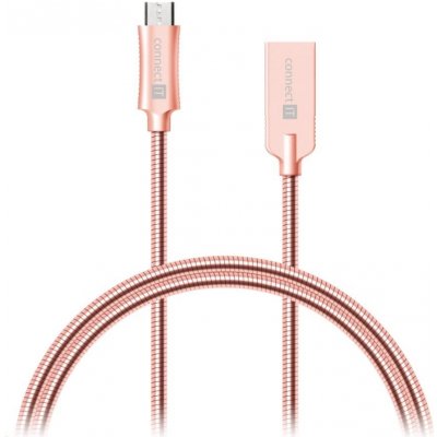Connect IT CCA-3010-RG microUSB - USB, 1m, růžově zlatý – Zbozi.Blesk.cz