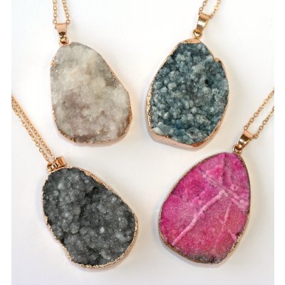 Fashion Jewerly Náhrdelník/řetízek kámen amethyst ve zlatém objetí 1182 – Hledejceny.cz