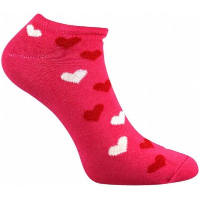 Dámské krátké vzorované bavlněné ponožky srdíčka – Zboží Mobilmania