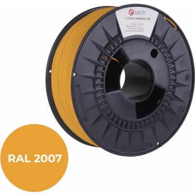C-Tech Premium Line PLA, luminiscenční světlá oranžová, RAL2007, 1,75 mm, (3DF-P-PLA1,75-2007) – Zboží Živě