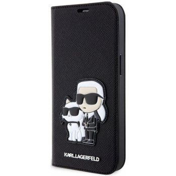Pouzdro Karl Lagerfeld PU Saffiano Karl and Choupette NFT Apple iPhone 13 černé