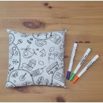 NEBE DOMA Vybarvovací polštářek Autíčka kreativní tvoření 20 × 20 cm – Hledejceny.cz