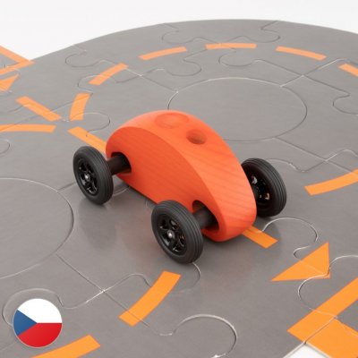 Trihorse Autíčko Finger Car červené s puzzle skládačkou