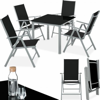 tectake 403906 zahradní hliníkový nábytek 4+1 - stříbrná/šedá – Hledejceny.cz