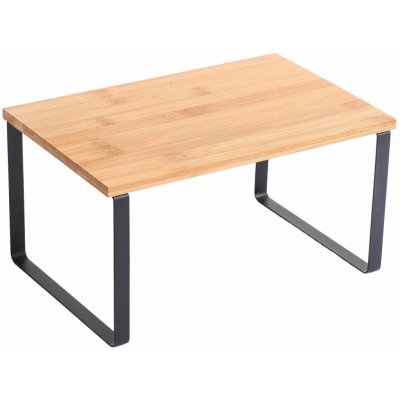 MSV volně stojící polička ELIE, do kuchyně, černá, ocel, bambus 110605 – Sleviste.cz